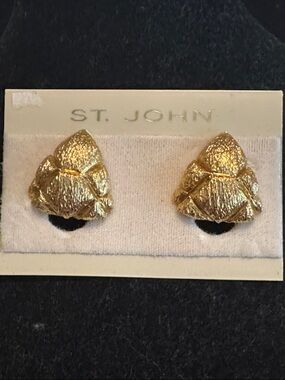 St. John Luxurious Gold Tone Earrings